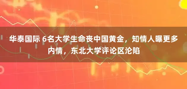 华泰国际 6名大学生命丧中国黄金，知情人曝更多内情，东北大学评论区沦陷