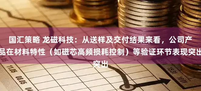 国汇策略 龙磁科技：从送样及交付结果来看，公司产品在材料特性（如磁芯高频损耗控制）等验证环节表现突出